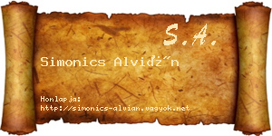 Simonics Alvián névjegykártya